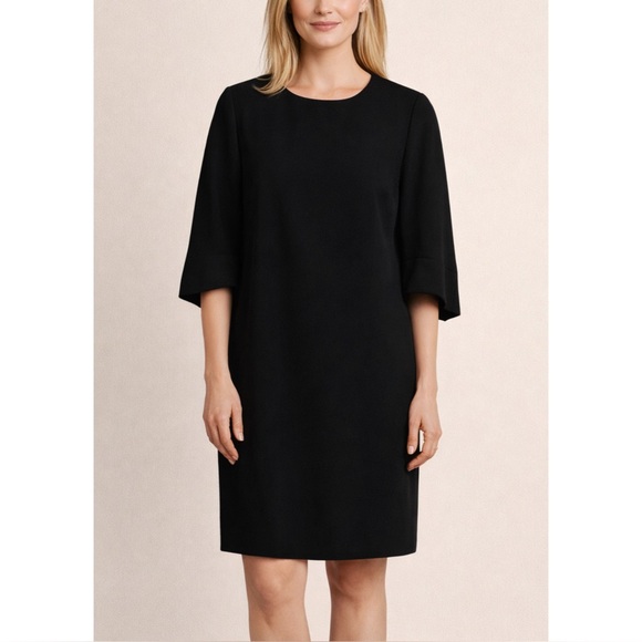 Lafayette 148 New York Dresses & Skirts - LAFAYETTE 148 | 3/4 Sleeve Sheath Dress with Exposed Zipper in Black, Size 8